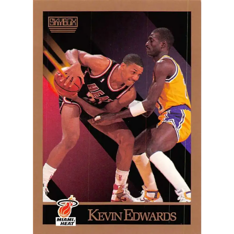 1990-91 SkyBox #146 Kevin Edwards EX Excellent Miami Heat Basketball Card - Basketball Card Single