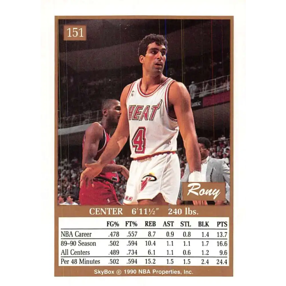 1990-91 SkyBox #151 Rony Seikaly EX Excellent Miami Heat Basketball Card - Basketball Card Single