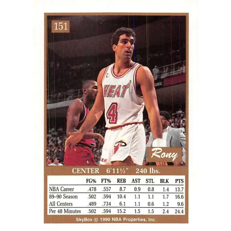 1990-91 SkyBox #151 Rony Seikaly EX Excellent Miami Heat Basketball Card - Basketball Card Single