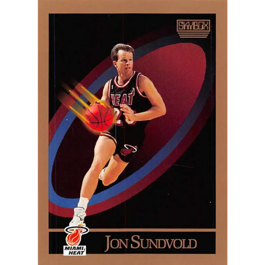 1990-91 SkyBox #153 Jon Sundvold EX Excellent Miami Heat Basketball Card
