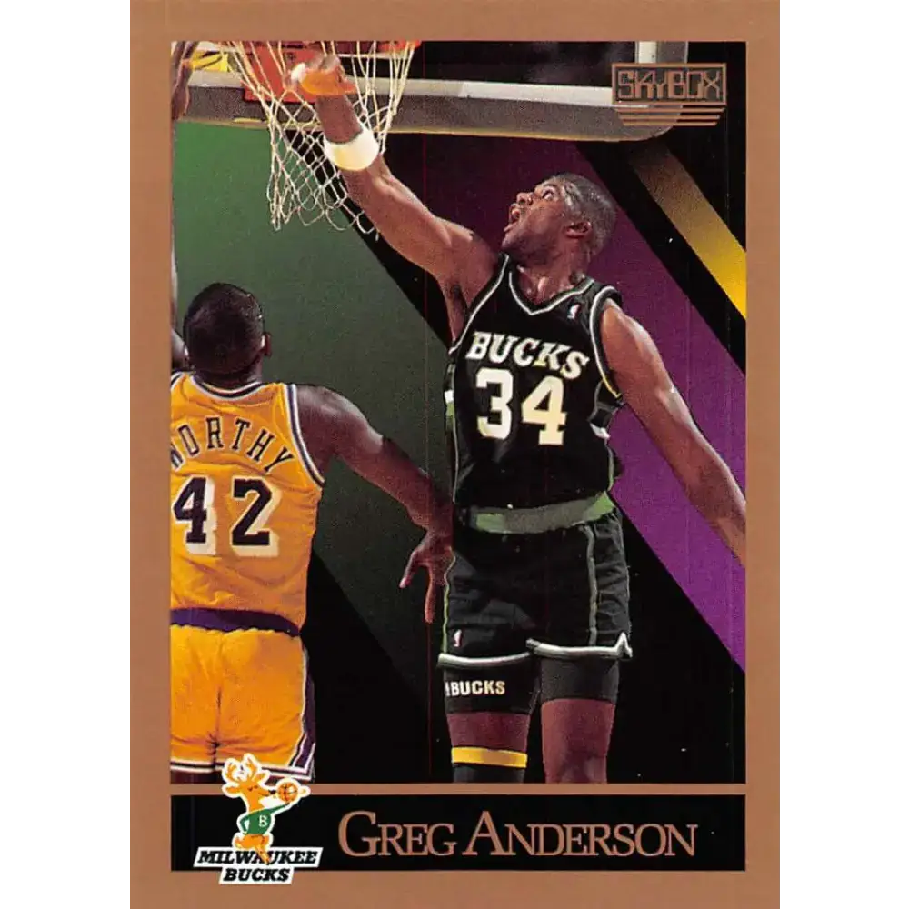 1990-91 SkyBox #155 Greg Anderson EX Excellent Milwaukee Bucks Basketball Card - Basketball Card Single