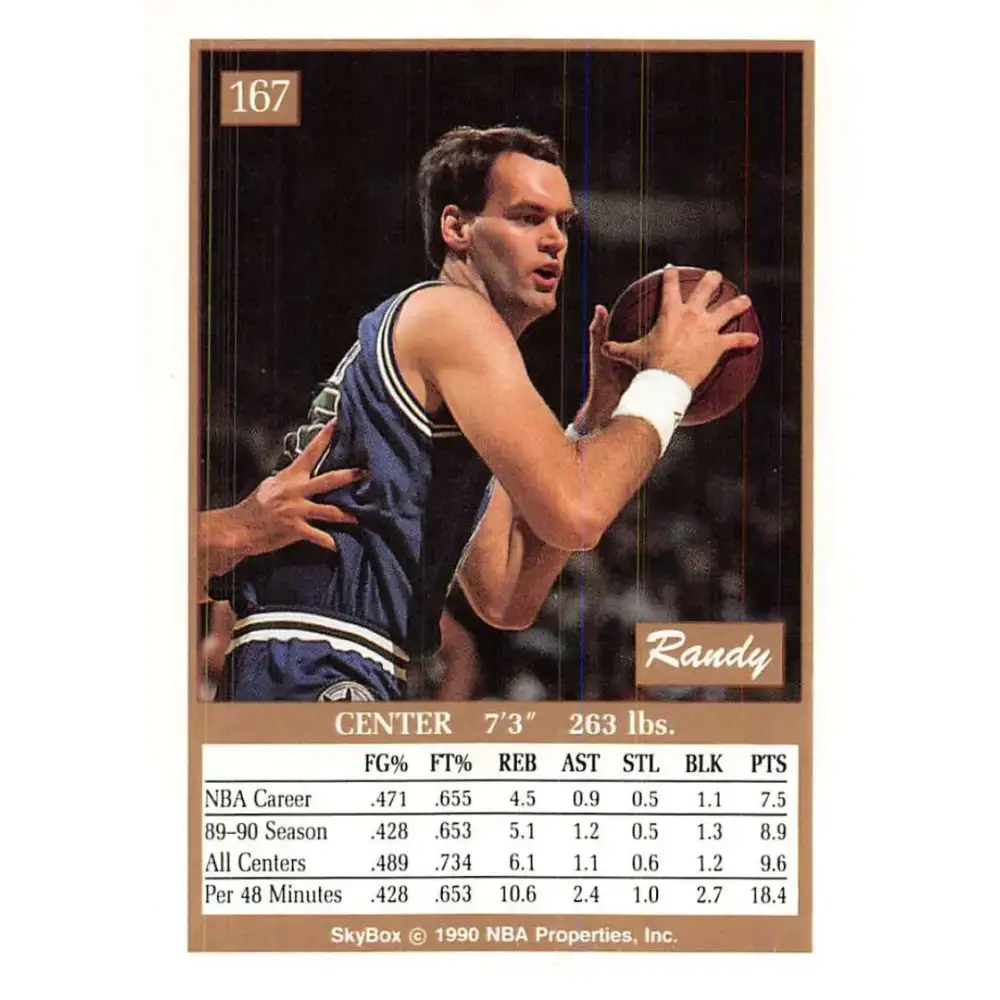 1990-91 SkyBox #167 Randy Breuer EX Excellent Minnesota Timberwolves Basketball Card - Basketball Card Single
