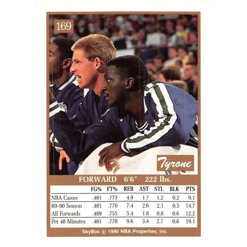 1990-91 SkyBox #169 Tyrone Corbin EX Excellent Minnesota Timberwolves Basketball Card - Basketball Card Single
