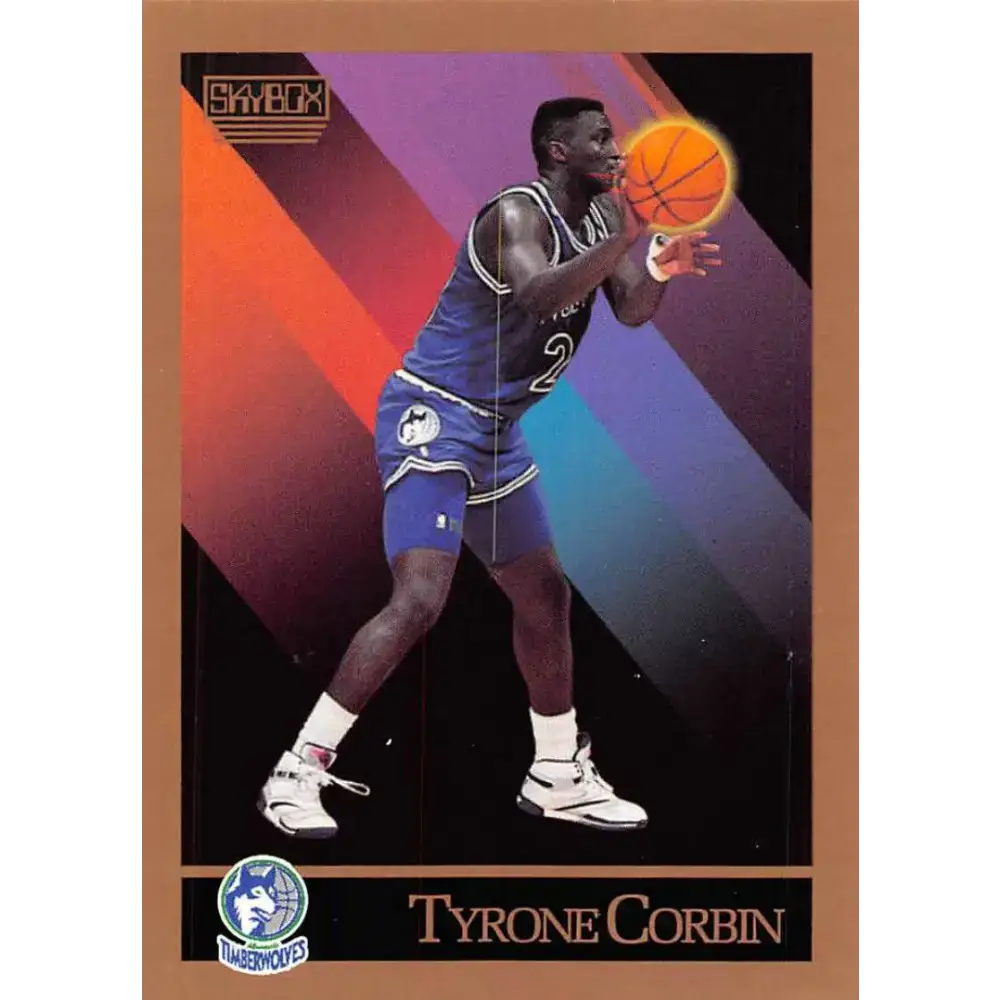 1990-91 SkyBox #169 Tyrone Corbin EX Excellent Minnesota Timberwolves Basketball Card - Basketball Card Single