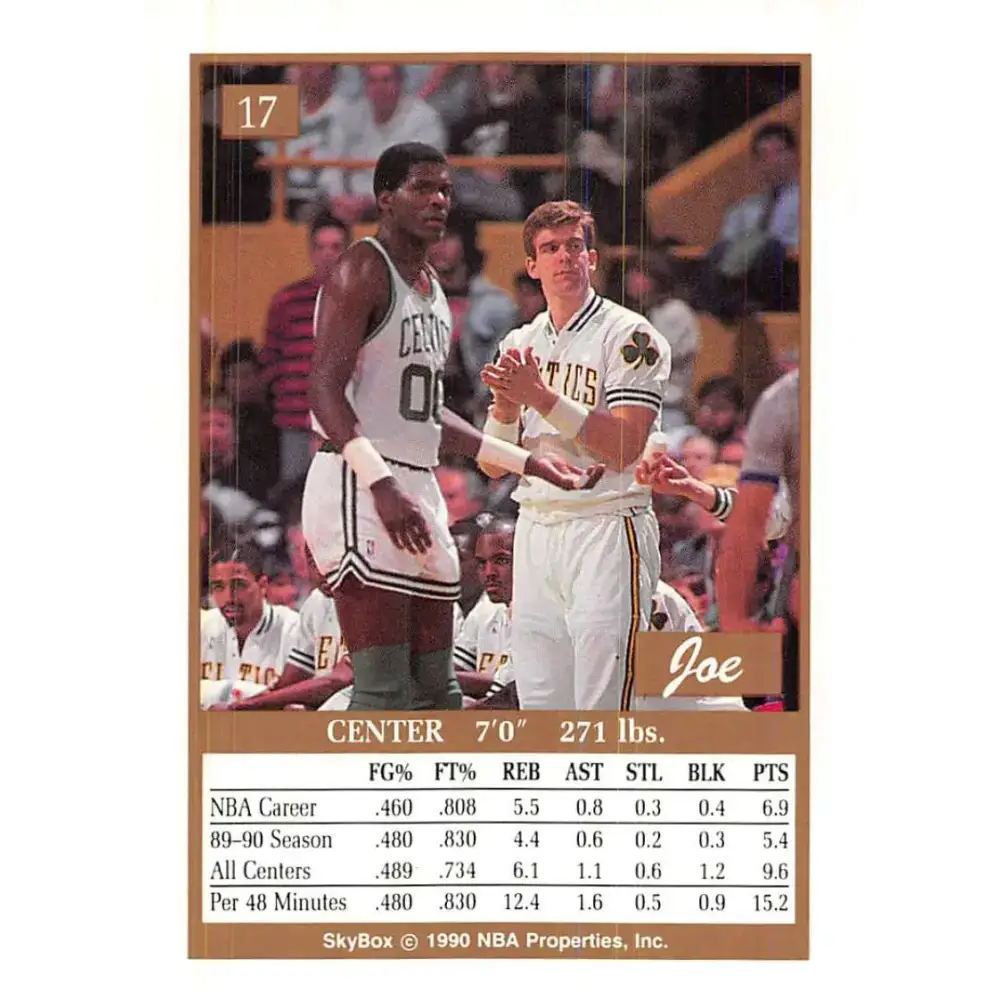 1990-91 SkyBox #17 Joe Kleine EX Excellent Boston Celtics Basketball Card - Basketball Card Single