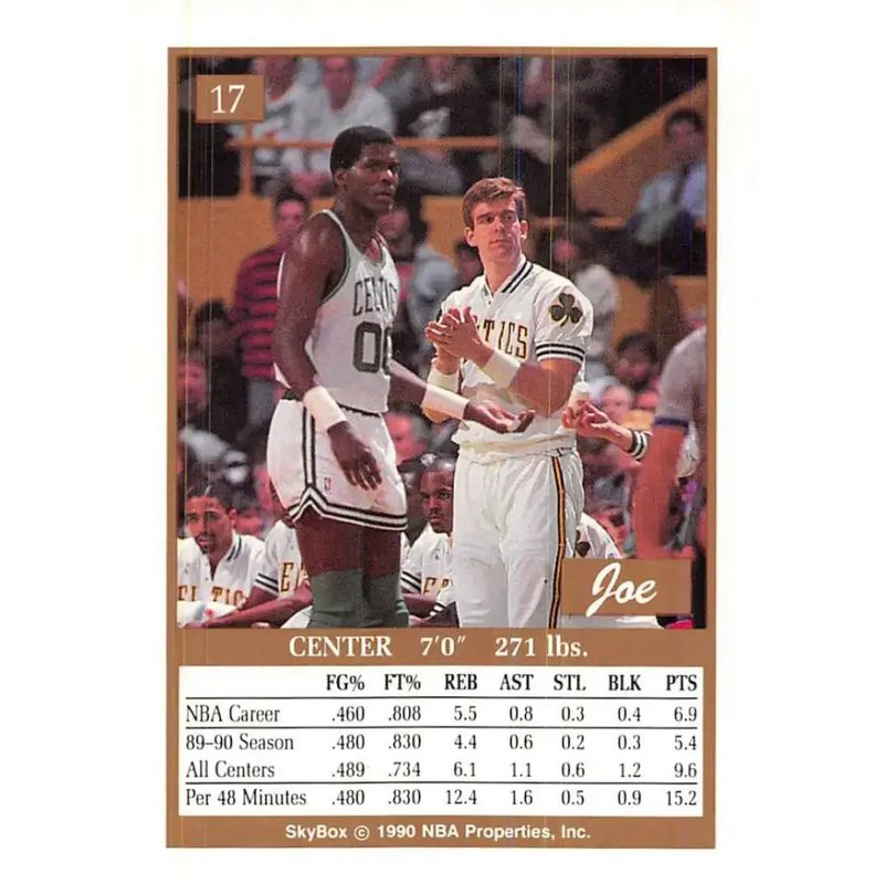 1990-91 SkyBox #17 Joe Kleine EX Excellent Boston Celtics Basketball Card - Basketball Card Single