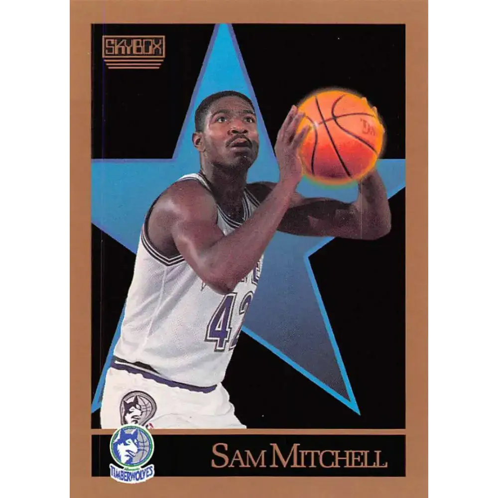 1990-91 SkyBox #171 Sam Mitchell EX Excellent RC Rookie Minnesota Timberwolves Basketball Card - Basketball Card Single