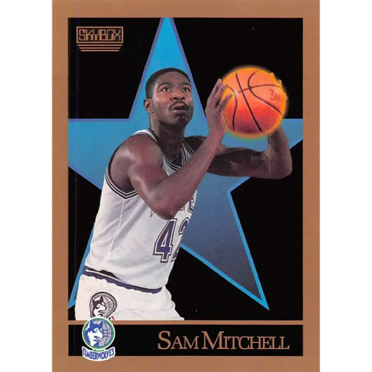 1990-91 SkyBox #171 Sam Mitchell EX Excellent RC Rookie Minnesota Timberwolves Basketball Card