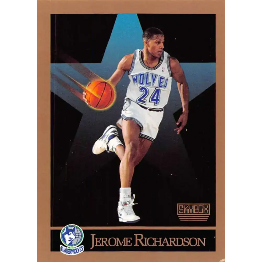 1990-91 SkyBox #173 Pooh Richardson EX Excellent RC Rookie Minnesota Timberwolves Basketball Card - Basketball Card