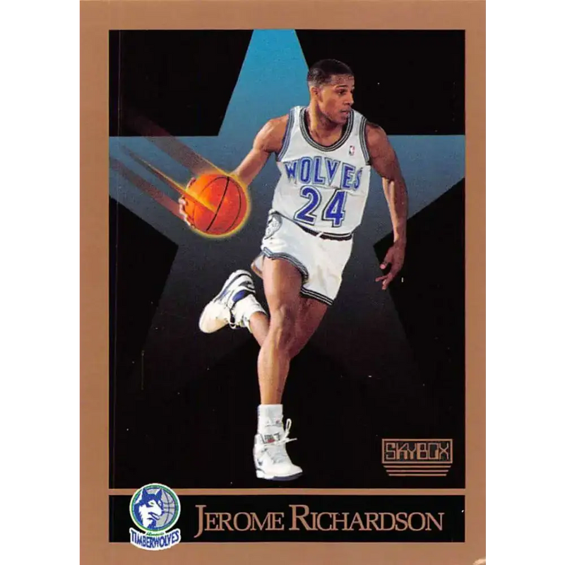 1990-91 SkyBox #173 Pooh Richardson EX Excellent RC Rookie Minnesota Timberwolves Basketball Card - Basketball Card