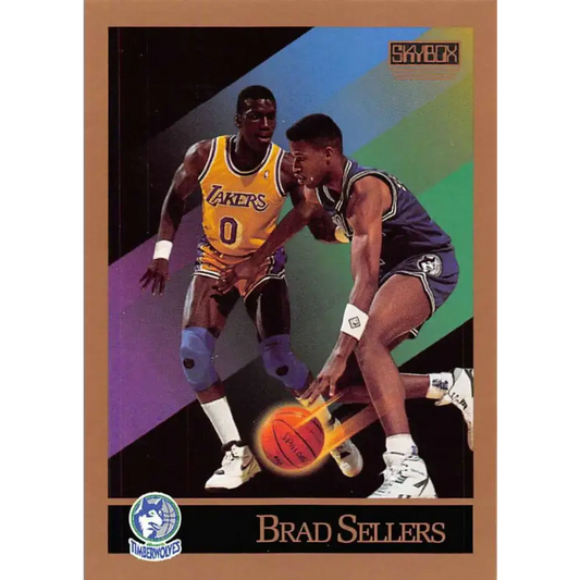 1990-91 SkyBox #175 Brad Sellers EX Excellent SP Minnesota Timberwolves Basketball Card