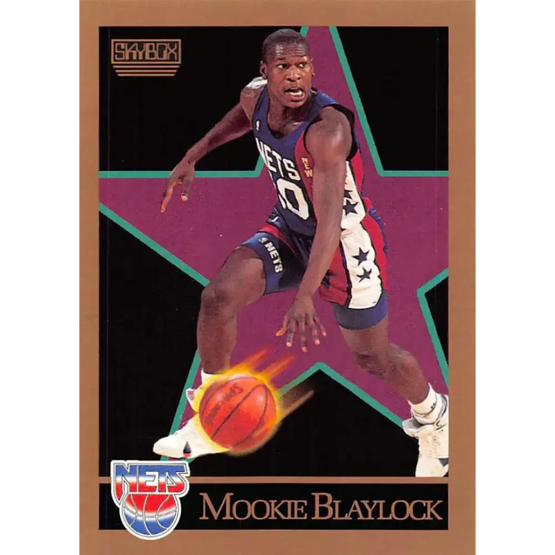 1990-91 SkyBox #176 Mookie Blaylock EX Excellent RC Rookie New Jersey Nets Basketball Card - Basketball Card Single