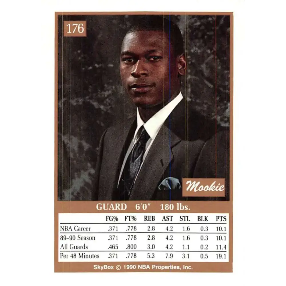 1990-91 SkyBox #176 Mookie Blaylock EX Excellent RC Rookie New Jersey Nets Basketball Card - Basketball Card Single