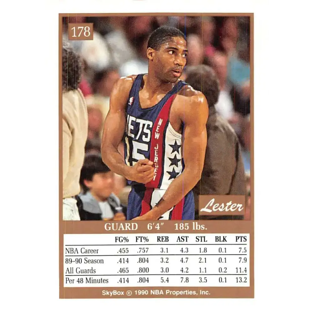 1990-91 SkyBox #178 Lester Conner EX Excellent New Jersey Nets Basketball Card - Basketball Card Single