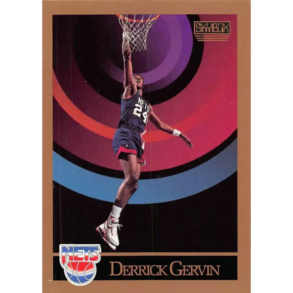 1990-91 SkyBox #179 Derrick Gervin EX Excellent New Jersey Nets Basketball Card - Basketball Card Single