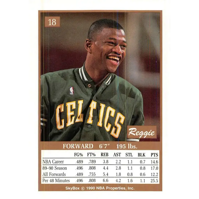 1990-91 SkyBox #18 Reggie Lewis EX Excellent Boston Celtics Basketball Card - Basketball Card Single