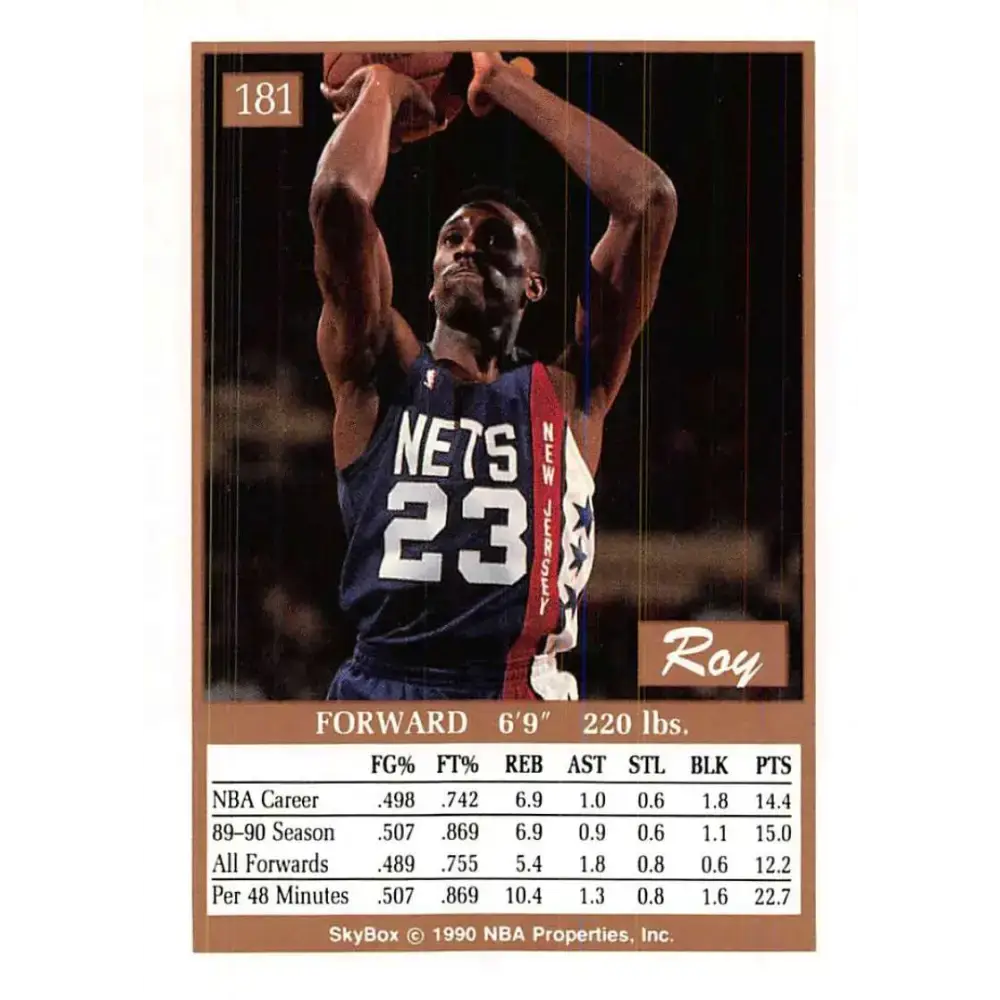 1990-91 SkyBox #181 Roy Hinson EX Excellent New Jersey Nets Basketball Card - Basketball Card Single