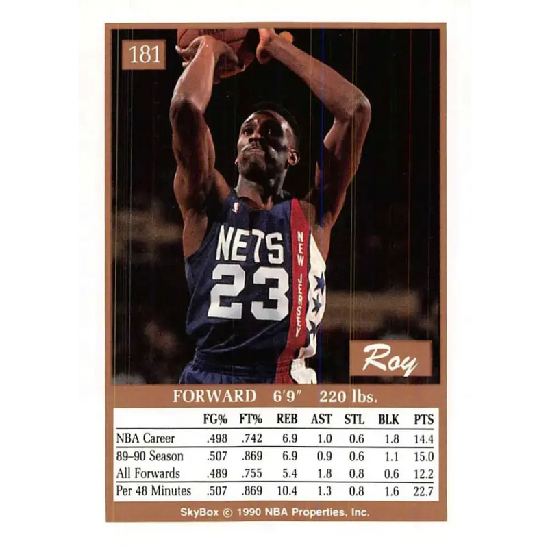 1990-91 SkyBox #181 Roy Hinson EX Excellent New Jersey Nets Basketball Card - Basketball Card Single