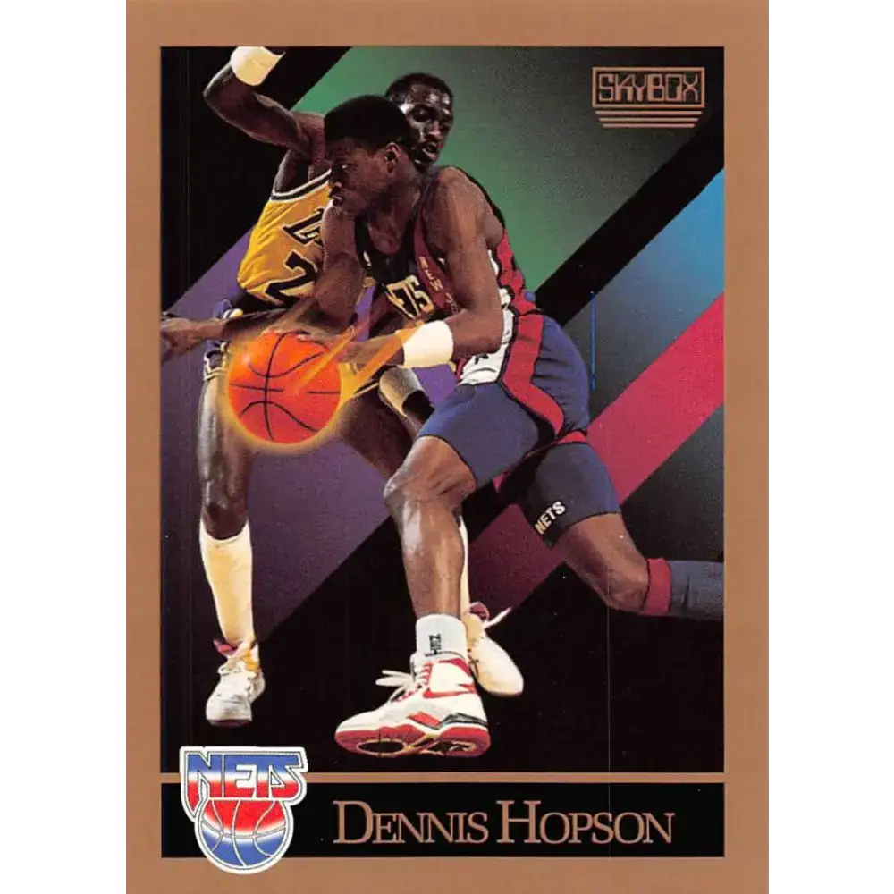 1990-91 SkyBox #182 Dennis Hopson EX Excellent SP New Jersey Nets Basketball Card - Basketball Card Single