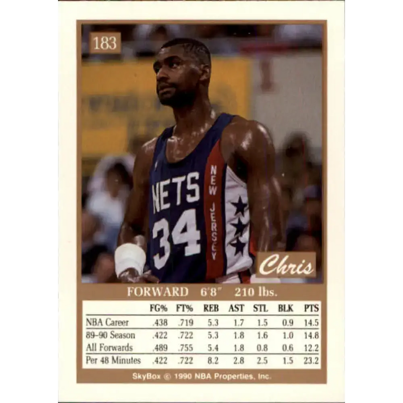 1990-91 SkyBox #183 Chris Morris EX Excellent New Jersey Nets Basketball Card - Basketball Card Single