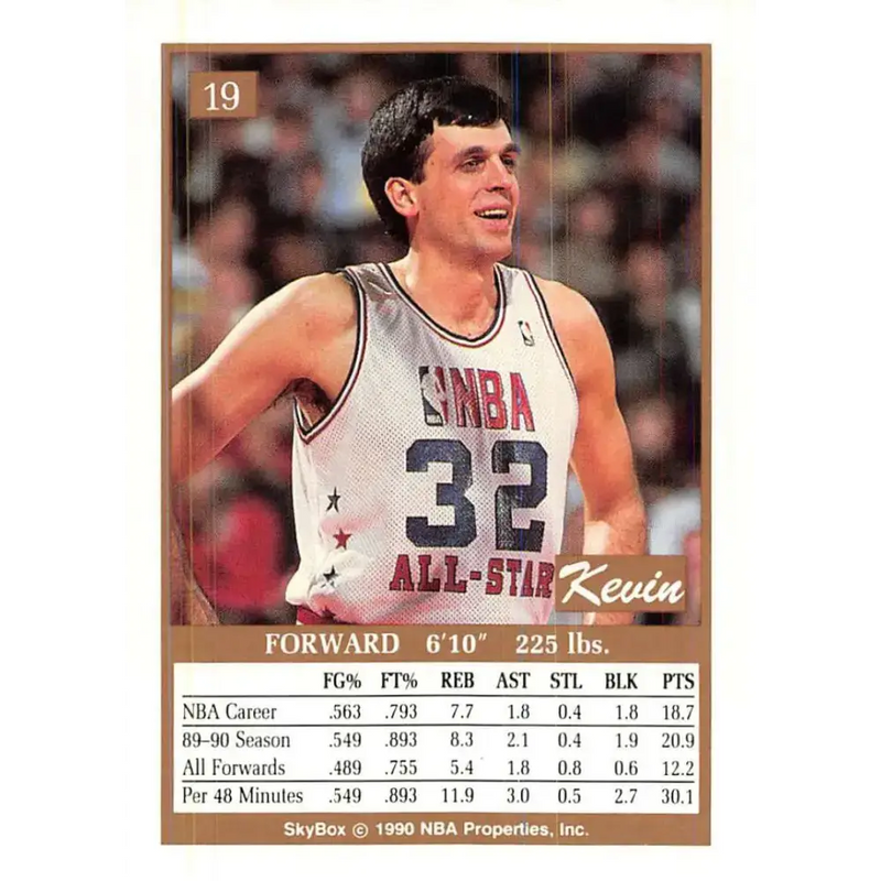 1990-91 SkyBox #19 Kevin McHale EX Excellent Boston Celtics Basketball Card - Basketball Card Single