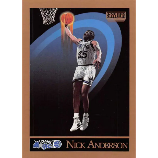 1990-91 SkyBox #199 Nick Anderson EX Excellent RC Rookie Orlando Magic Basketball Card - Basketball Card Single