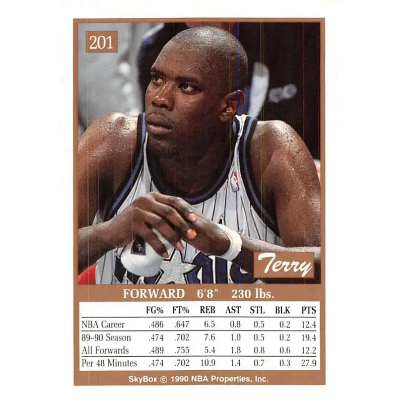 1990-91 SkyBox #201 Terry Catledge EX Excellent Orlando Magic Basketball Card - Basketball Card Single