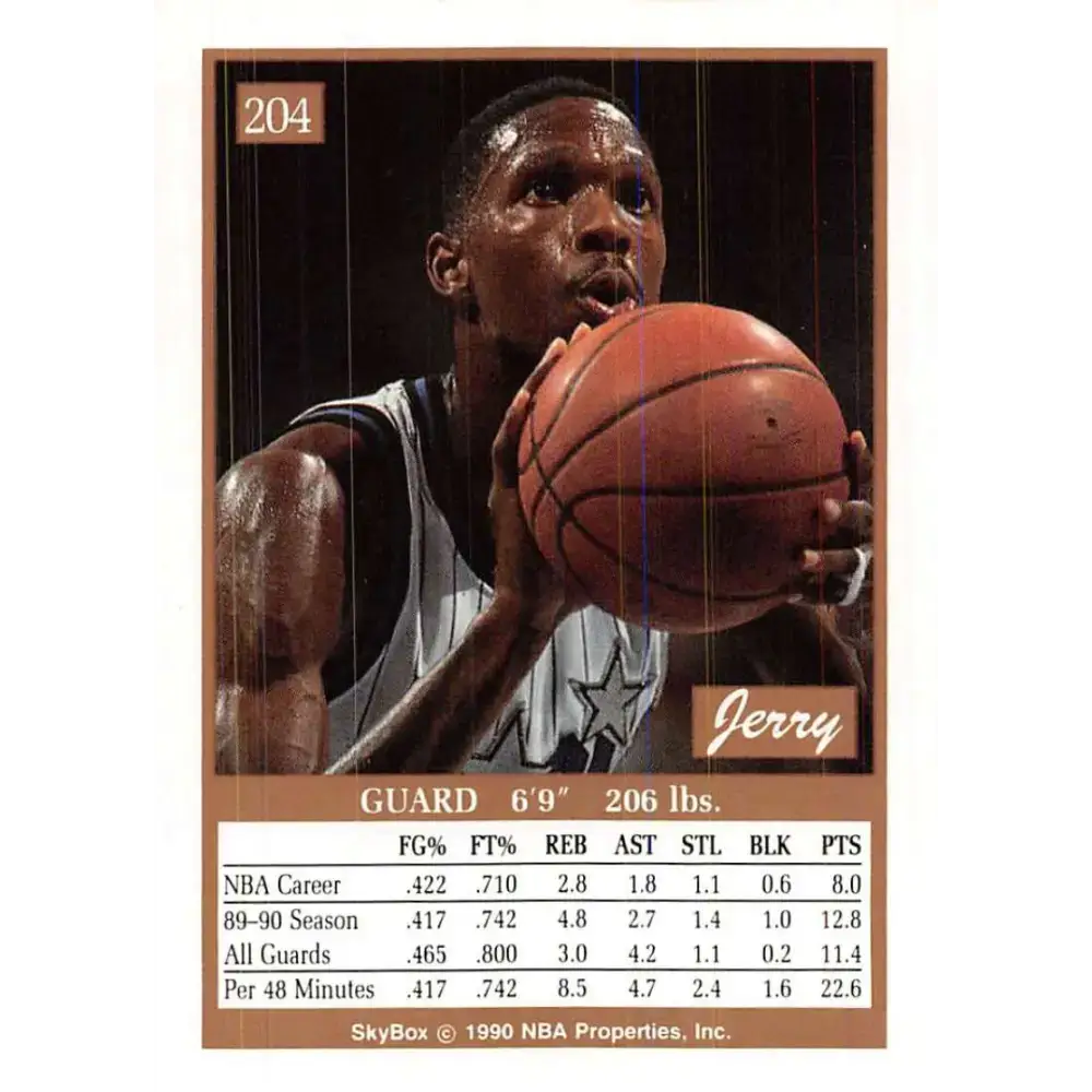 1990-91 SkyBox #204 Jerry Reynolds EX Excellent Orlando Magic Basketball Card - Basketball Card Single
