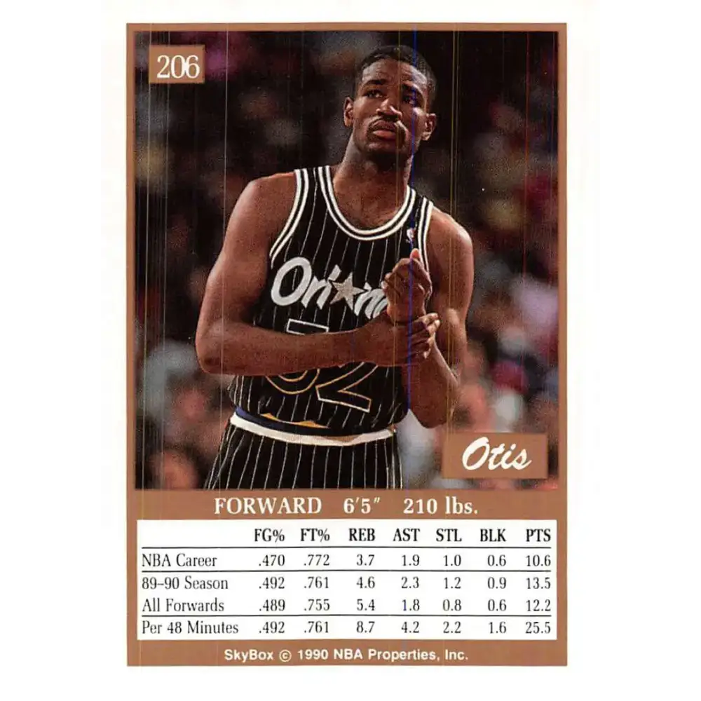 1990-91 SkyBox #206 Otis Smith EX Excellent Orlando Magic Basketball Card - Basketball Card Single