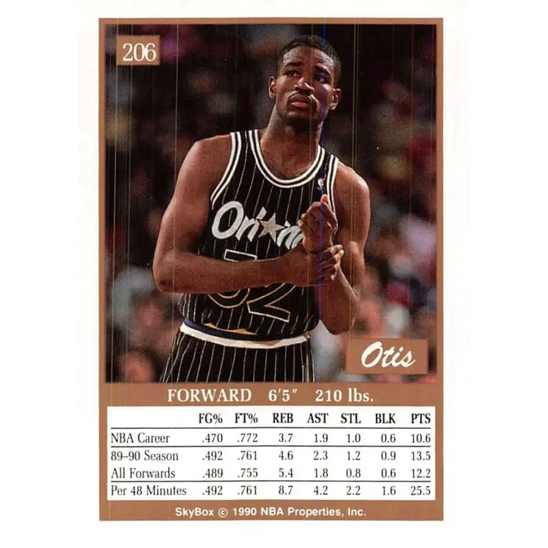 1990-91 SkyBox #206 Otis Smith EX Excellent Orlando Magic Basketball Card - Basketball Card Single