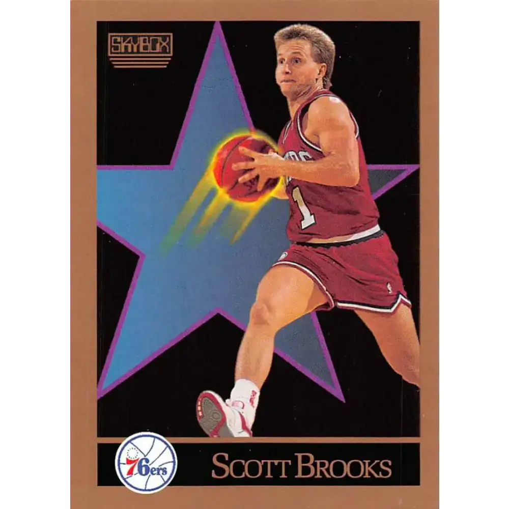 1990-91 SkyBox #212 Scott Brooks EX Excellent SP Philadelphia 76ers Basketball Card - Basketball Card Single