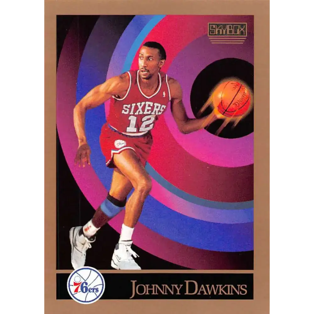 1990-91 SkyBox #214 Johnny Dawkins EX Excellent Philadelphia 76ers Basketball Card - Basketball Card Single