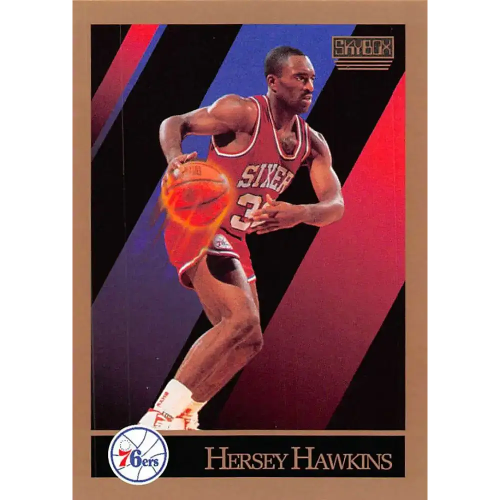 1990-91 SkyBox #216 Hersey Hawkins EX Excellent Philadelphia 76ers Basketball Card - Basketball Card Single
