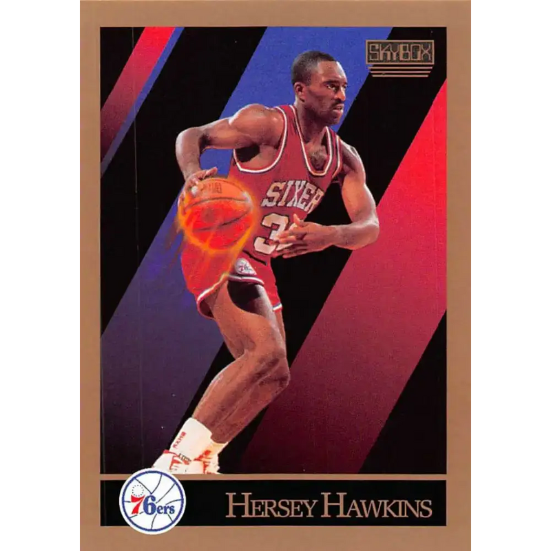1990-91 SkyBox #216 Hersey Hawkins EX Excellent Philadelphia 76ers Basketball Card - Basketball Card Single