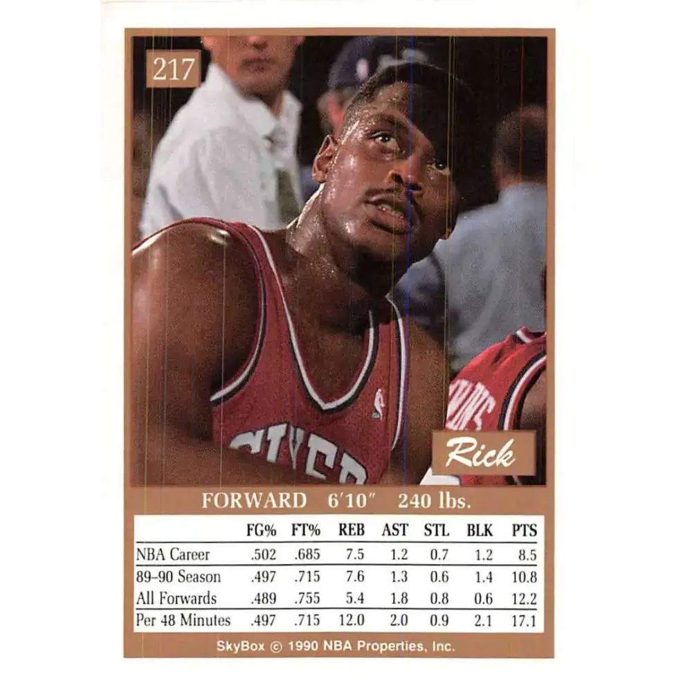 1990-91 SkyBox #217 Rick Mahorn EX Excellent Philadelphia 76ers Basketball Card - Basketball Card Single