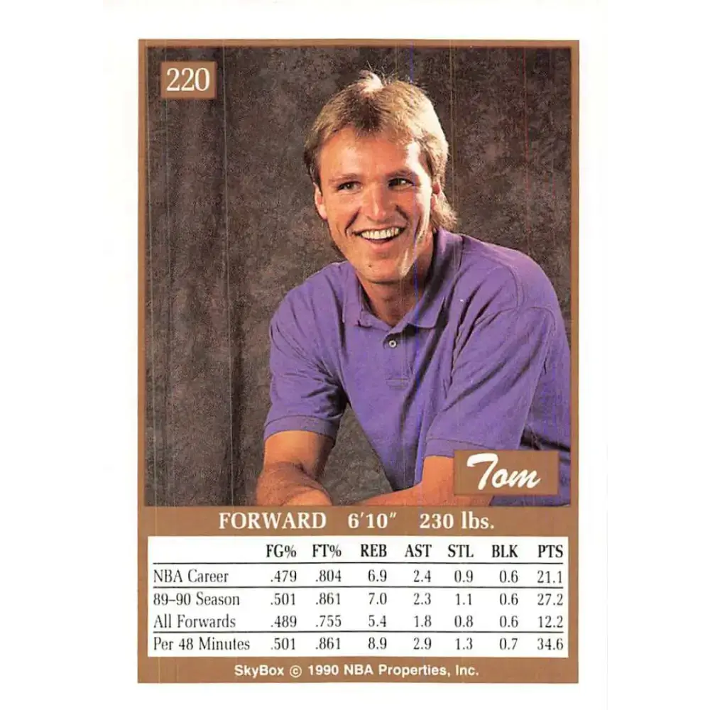 1990-91 SkyBox #220 Tom Chambers EX Excellent Phoenix Suns Basketball Card - Basketball Card Single