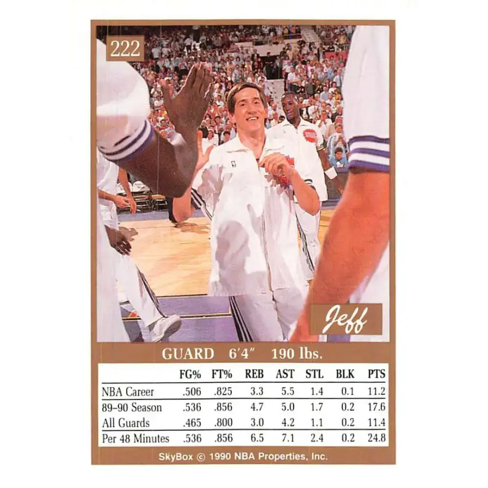 1990-91 SkyBox #222 Jeff Hornacek EX Excellent Phoenix Suns Basketball Card - Basketball Card Single
