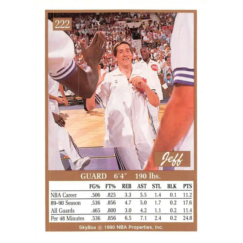 1990-91 SkyBox #222 Jeff Hornacek EX Excellent Phoenix Suns Basketball Card - Basketball Card Single