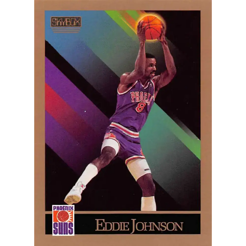 1990-91 SkyBox #223 Eddie Johnson EX Excellent Phoenix Suns Basketball Card - Basketball Card Single