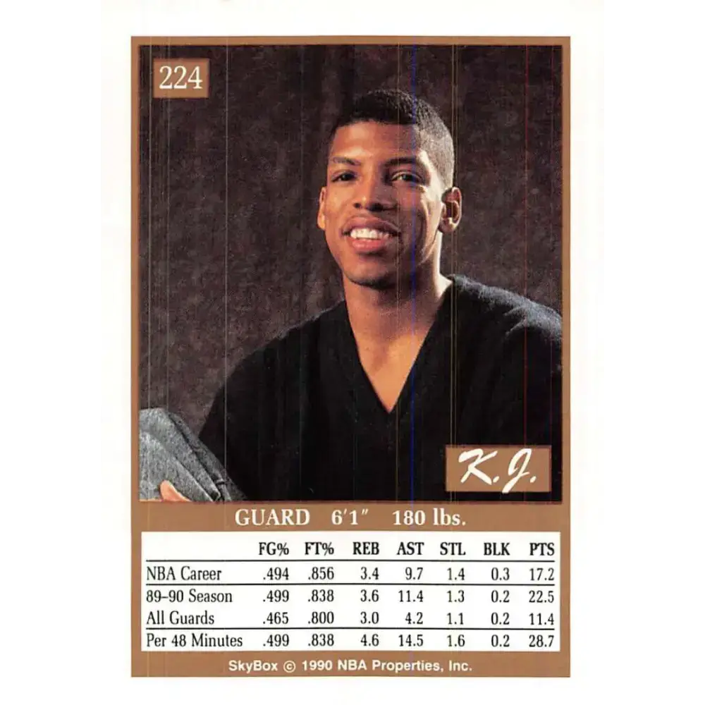 1990-91 SkyBox #224a Kevin Johnson EX Excellent Phoenix Suns Basketball Card - Basketball Card Single