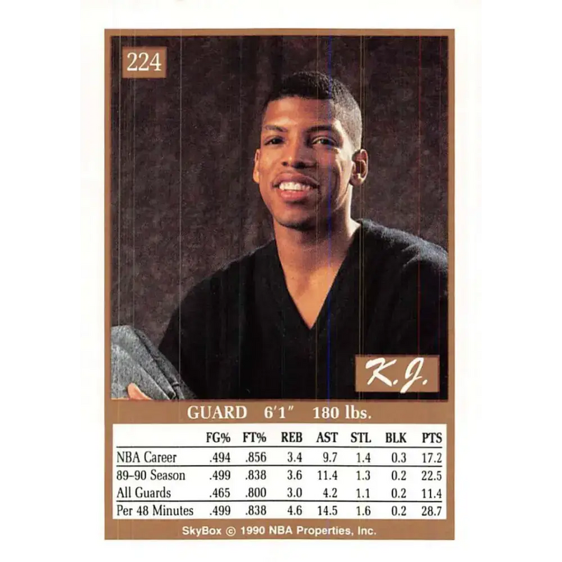 1990-91 SkyBox #224a Kevin Johnson EX Excellent Phoenix Suns Basketball Card - Basketball Card Single