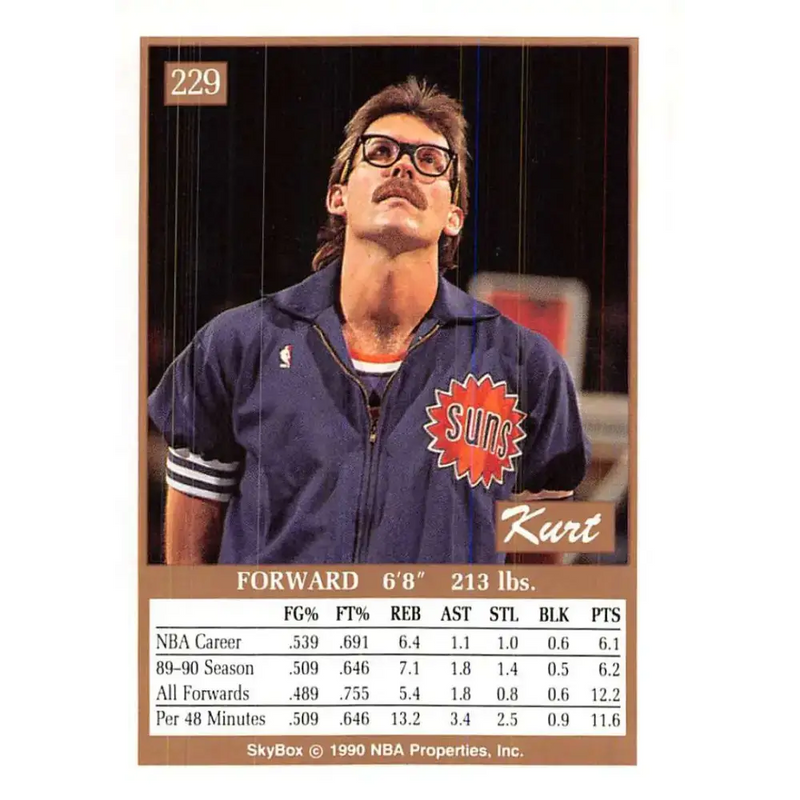 1990-91 SkyBox #229 Kurt Rambis EX Excellent Phoenix Suns Basketball Card - Basketball Card Single