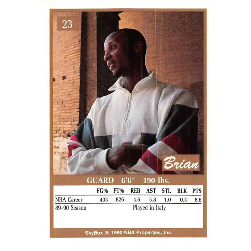 1990-91 SkyBox #23 Brian Shaw EX Excellent Boston Celtics Basketball Card - Basketball Card Single