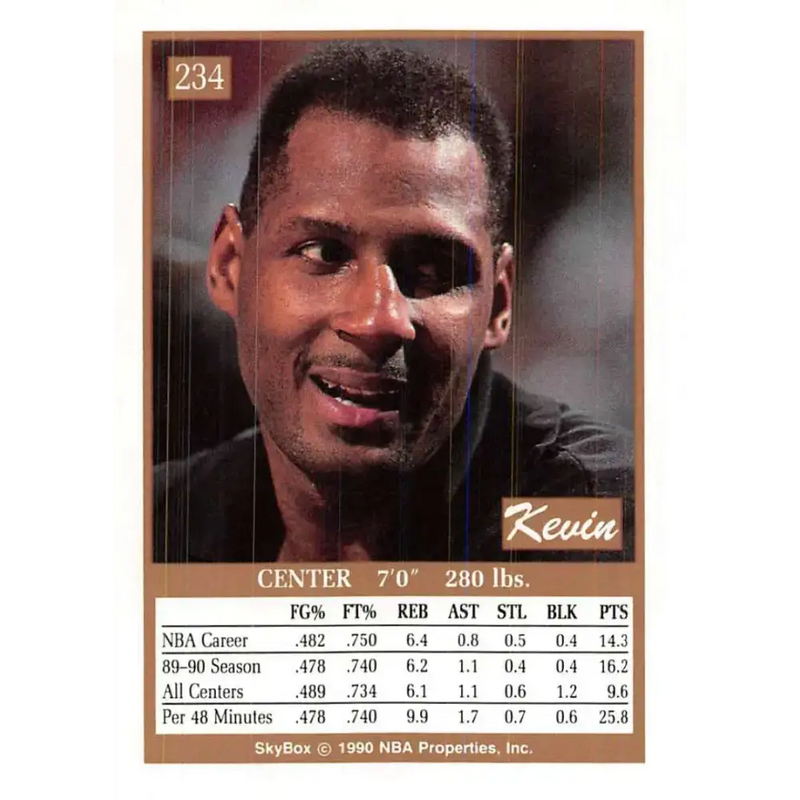 1990-91 SkyBox #234 Kevin Duckworth EX Excellent Portland Trail Blazers Basketball Card - Basketball Card Single