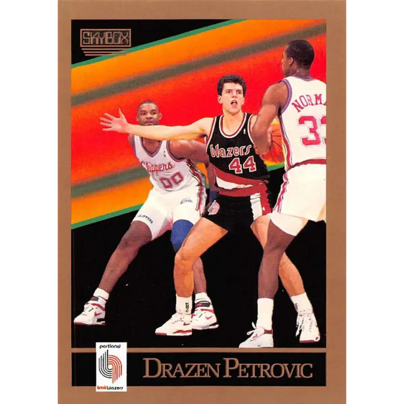 1990-91 SkyBox #237 Drazen Petrovic EX Excellent RC Rookie Portland Trail Blazers Basketball Card - Basketball Card