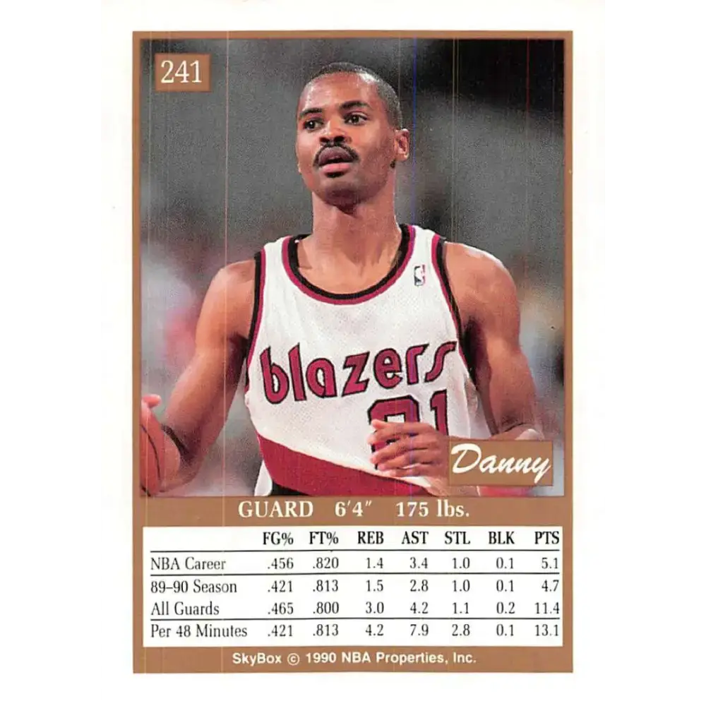 1990-91 SkyBox #241 Danny Young EX Excellent Portland Trail Blazers Basketball Card - Basketball Card Single