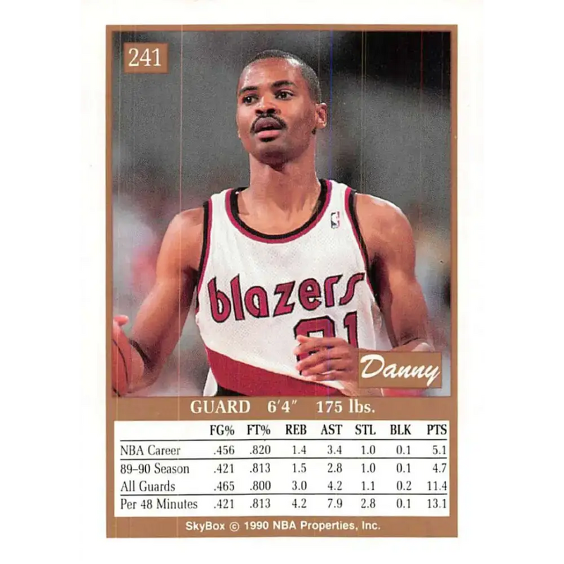 1990-91 SkyBox #241 Danny Young EX Excellent Portland Trail Blazers Basketball Card - Basketball Card Single