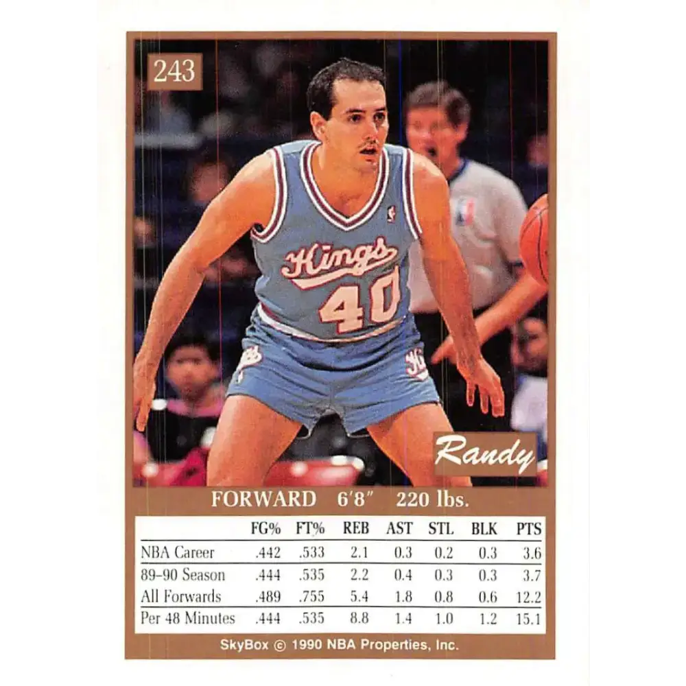 1990-91 SkyBox #243 Randy Allen EX Excellent SP Sacramento Kings Basketball Card