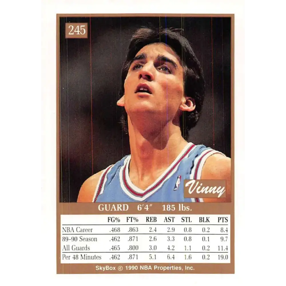 1990-91 SkyBox #245 Vinny Del Negro EX Excellent SP Sacramento Kings Basketball Card - Basketball Card Single