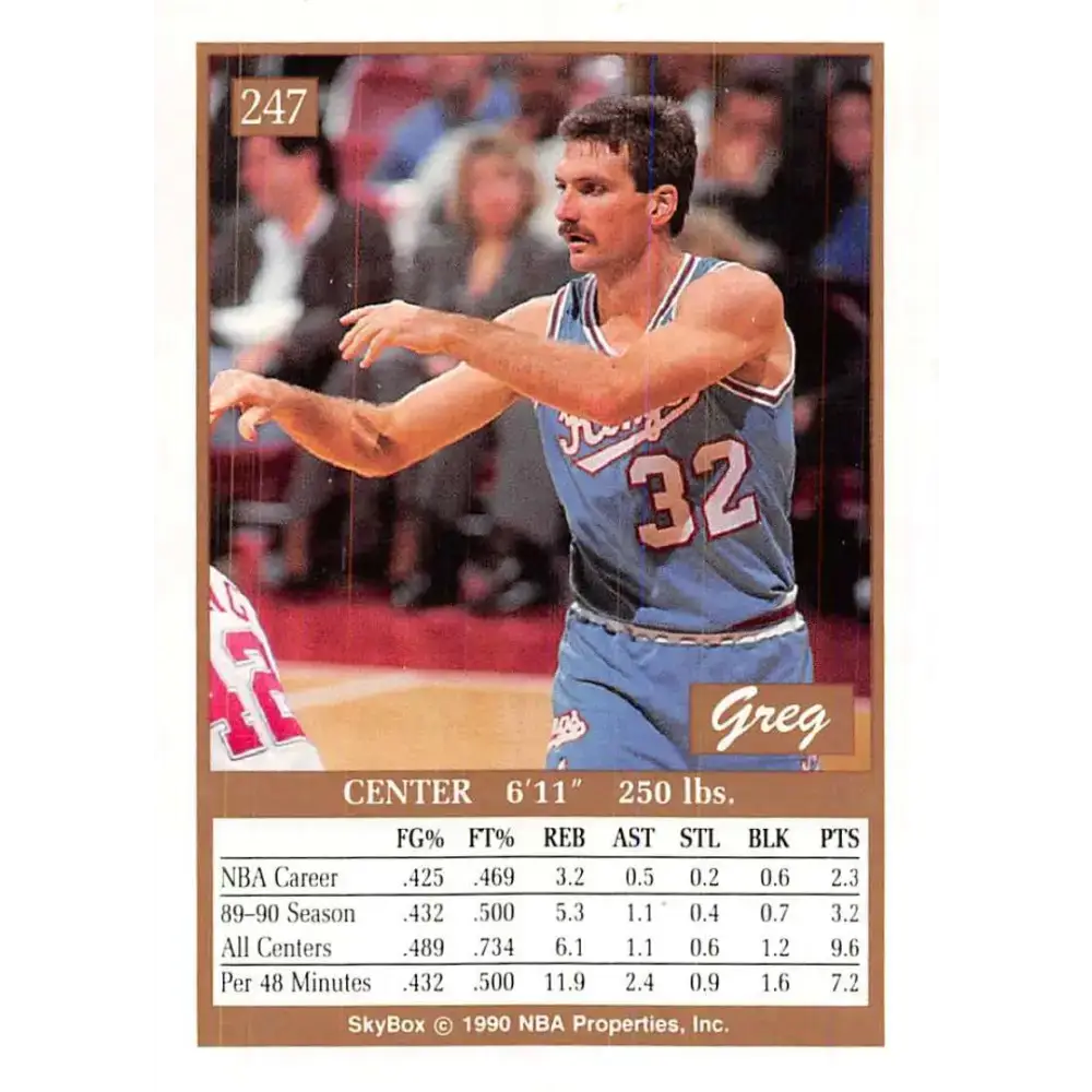 1990-91 SkyBox #247 Greg Kite EX Excellent SP Sacramento Kings Basketball Card - Basketball Card Single